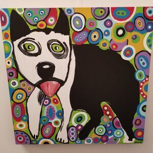 "Frenchie": aryclic on canvas 20 Inches by 20 inches by 1 inch